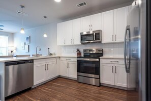 Fridge, dining tables