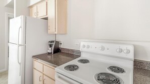 Fridge, dining tables