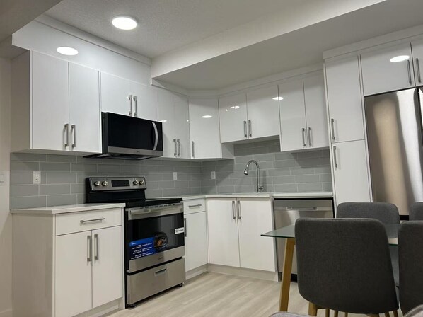 Microwave, oven, stovetop, dishwasher