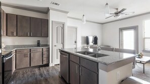 Fridge, dining tables - Landing | Amazing 1BD, Gym, Clubhouse (Manor)