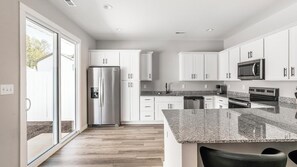 Fridge, dining tables - Landing | Incredible 1BD, Pool, Courtyard (Madison)