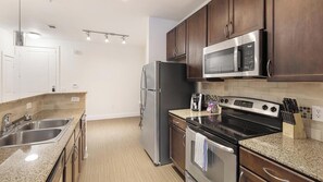 Fridge, dining tables