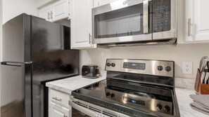 Fridge, dining tables