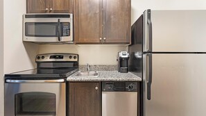 Fridge, dining tables