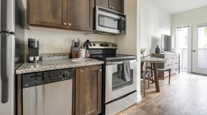 Fridge, dining tables