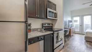 Fridge, dining tables