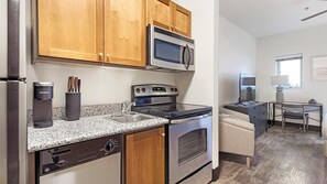 Fridge, dining tables