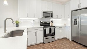 Fridge, dining tables