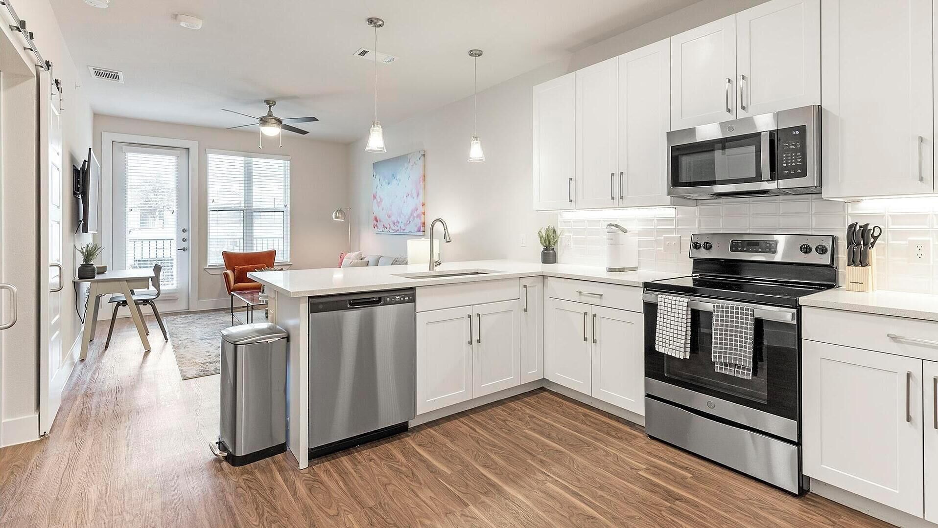 Fridge, dining tables