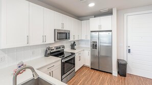 Fridge, dining tables