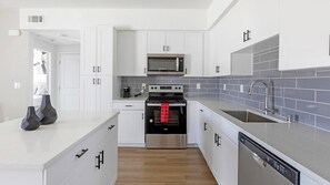 Fridge, dining tables