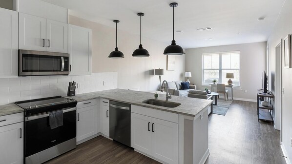 Fridge, dining tables