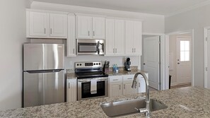 Fridge, dining tables