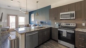 Fridge, dining tables
