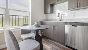 Fridge, dining tables