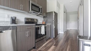 Fridge, dining tables