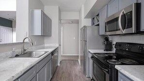 Fridge, dining tables