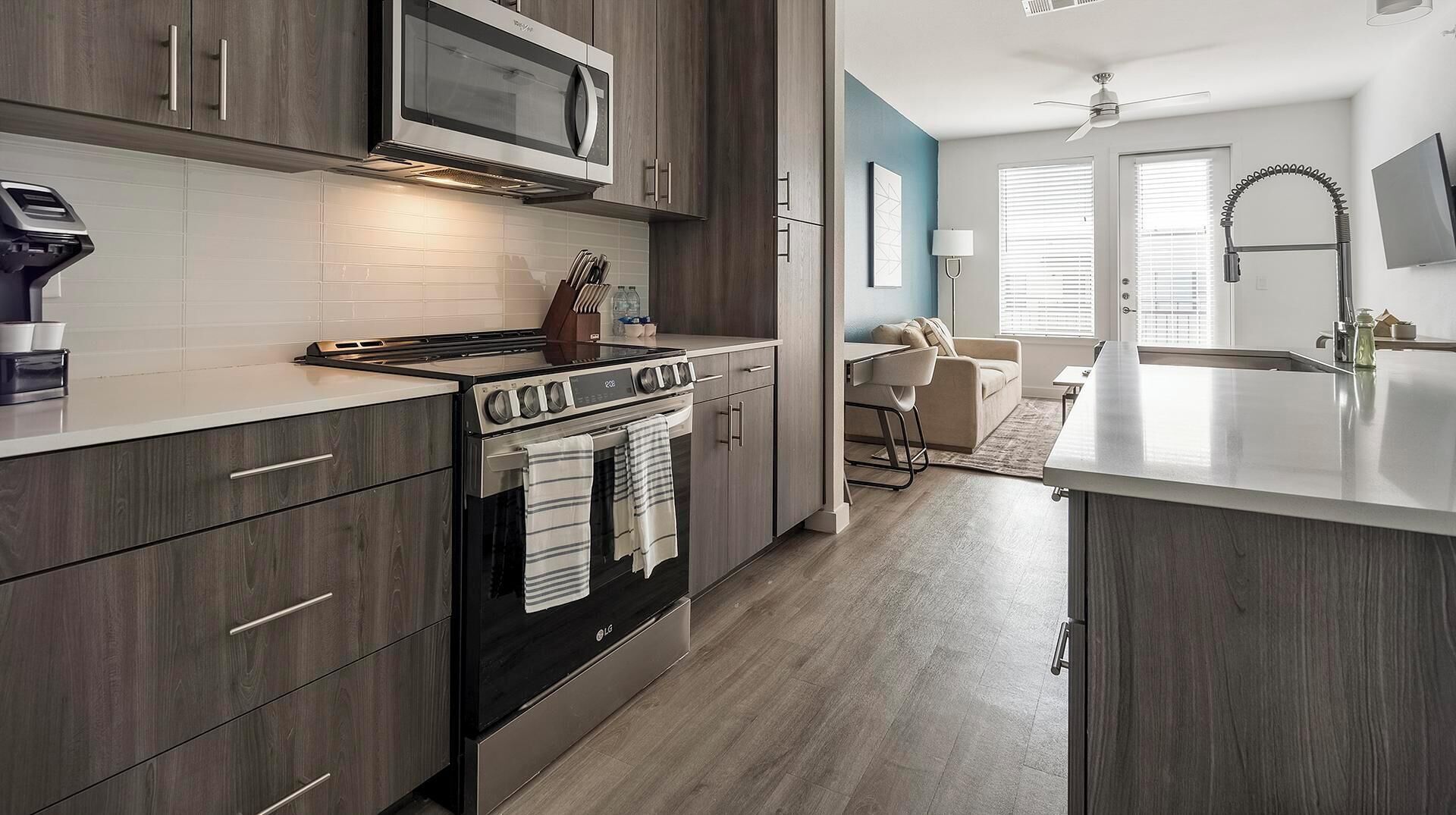 Fridge, dining tables