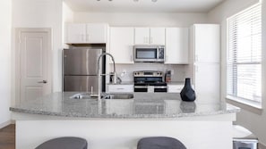 Fridge, dining tables