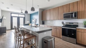 Fridge, dining tables