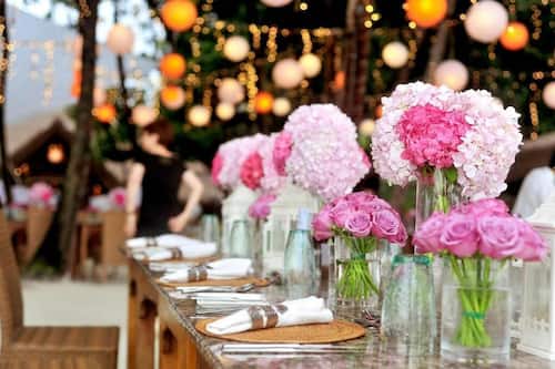 Outdoor banquet area