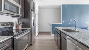 Fridge, dining tables