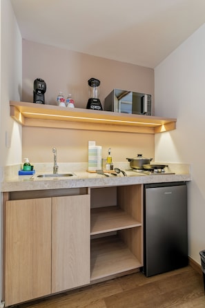 Premium Studio Suite | Private kitchen | Mini-fridge, microwave, stovetop, dishwasher