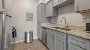 Fridge, dining tables