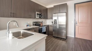 Fridge, dining tables