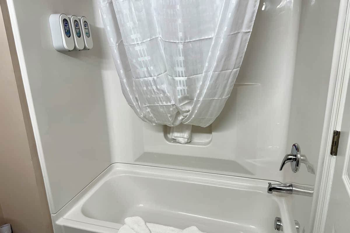 Free toiletries, hair dryer, towels, soap