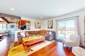 Cabin, Multiple Beds, Pool Access, Mountain View (VC643) | Living area | Fireplace