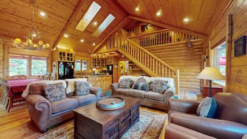 Chalet, Multiple Beds, Pool Access, Mountain View (VC569) | Living area | Fireplace