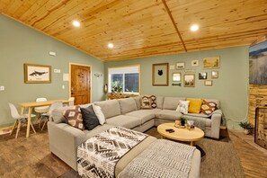 Cabin, Multiple Beds, Pool Access, Mountain View (357) | Living area | Fireplace - Country Club Cabin #357 (Big Bear City)