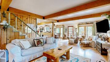 Cabin, Multiple Beds, Pool Access, Mountain View (VC710) | Living area | Fireplace