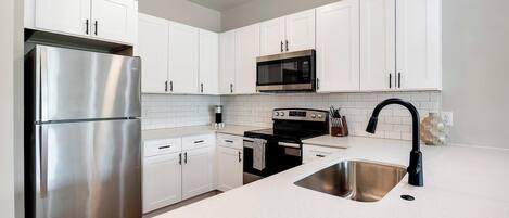 Fridge, dining tables