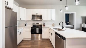 Fridge, dining tables