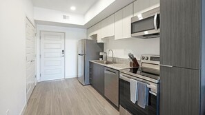 Fridge, dining tables