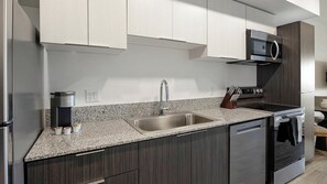 Fridge, dining tables