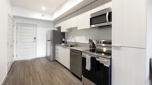 Fridge, dining tables