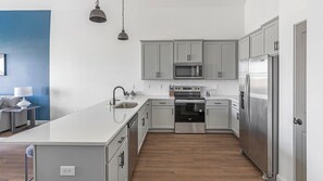 Fridge, dining tables