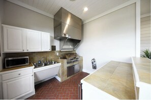 Fridge, dining tables