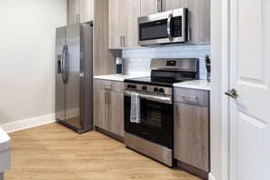 Fridge, dining tables