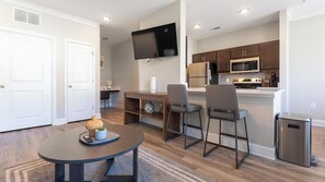Fridge, dining tables - Landing | Beautiful 1BD, Yoga Studio, Gym (Summerville)