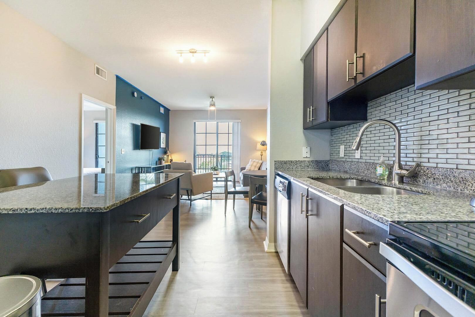 Fridge, dining tables