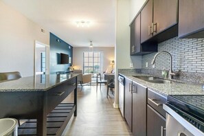 Fridge, dining tables