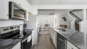Fridge, dining tables