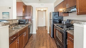 Fridge, dining tables