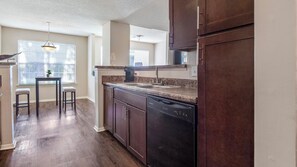 Fridge, dining tables