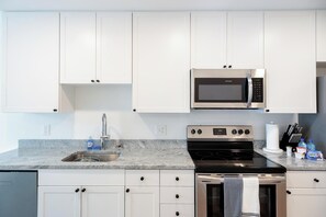 Fridge, dining tables