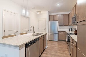 Fridge, dining tables